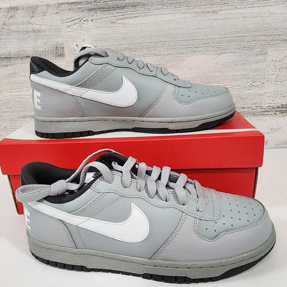 Nike Big Nike Low Mens Size 8‎ Light Smoke Grey Summit White Sneakers 355152-017